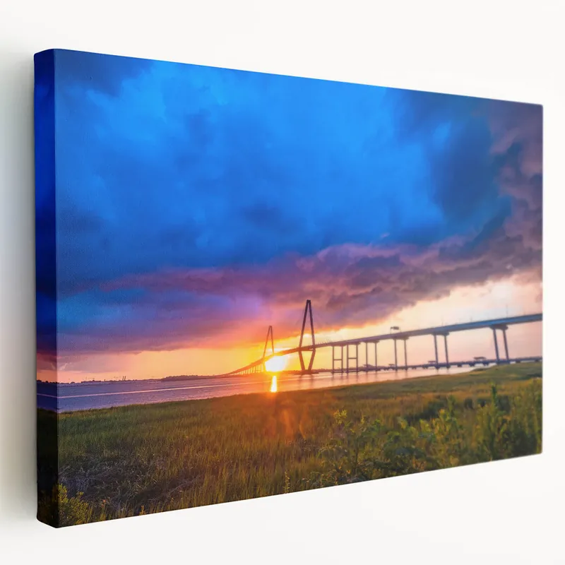 Charleston Photography - Ravenel Bridge Sunset South Carolina Scenic Art Special Discount