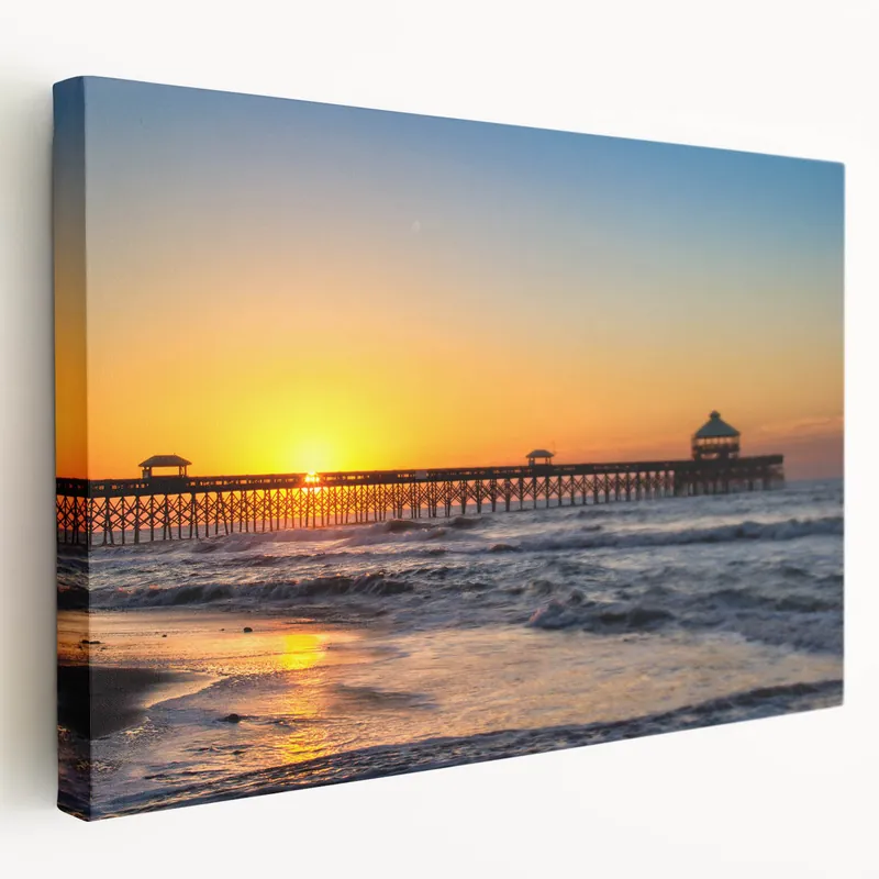 South Carolina Wall Art – Charleston Canvas Prints at Folly Beach Sunset One Day Deal