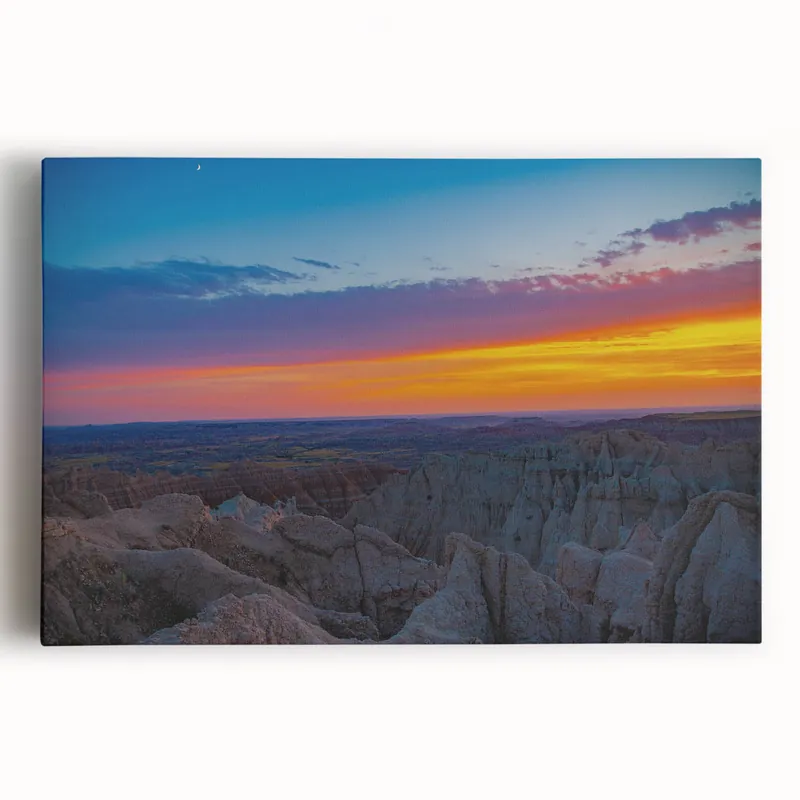 Hot Deal South Dakota Wall Art - Vibrant Sunset Over Badlands National Park Print