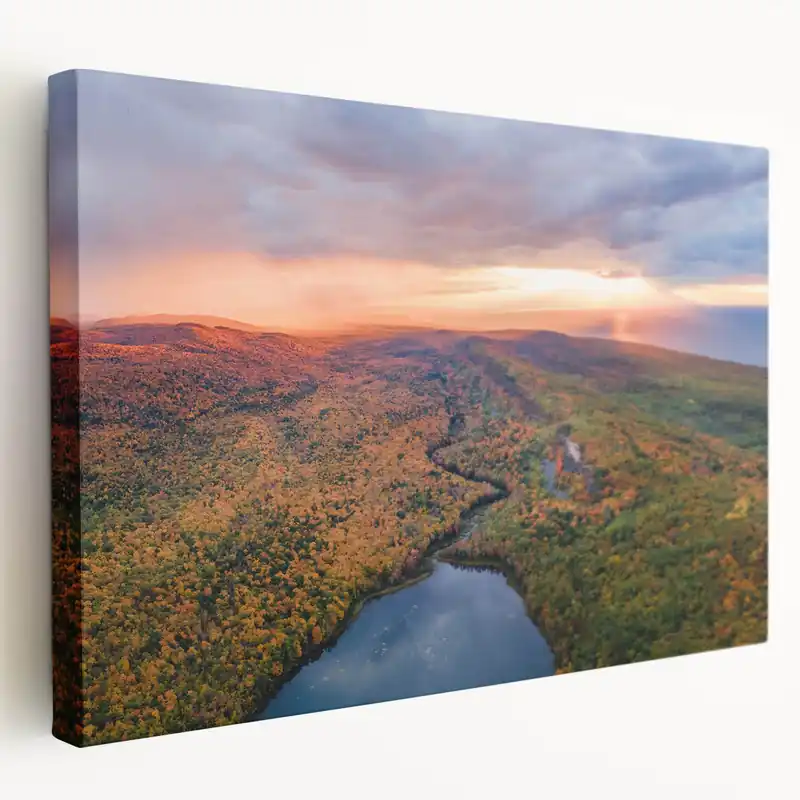 Factory Price Upper Peninsula Landscape Prints - Autumn Aerial Lake of the Clouds