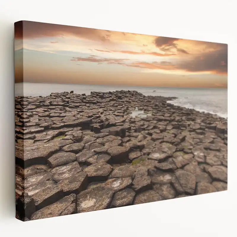 Northern Ireland Scenic Art – Giant's Causeway Sunset Wall Decor Clearance