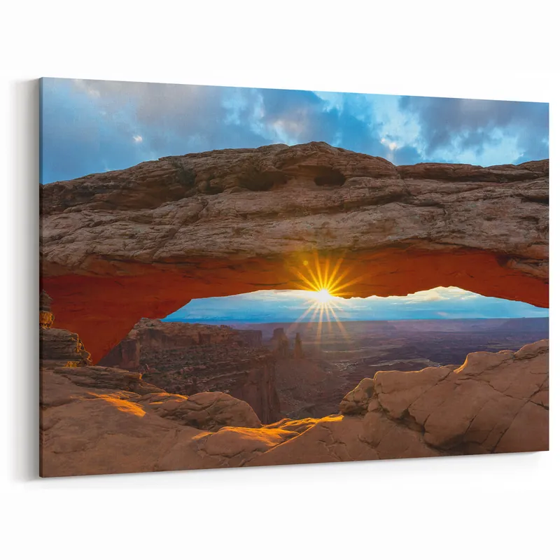Scenic Moab Photography – Sunrise Through Mesa Arch in National Park Print Original