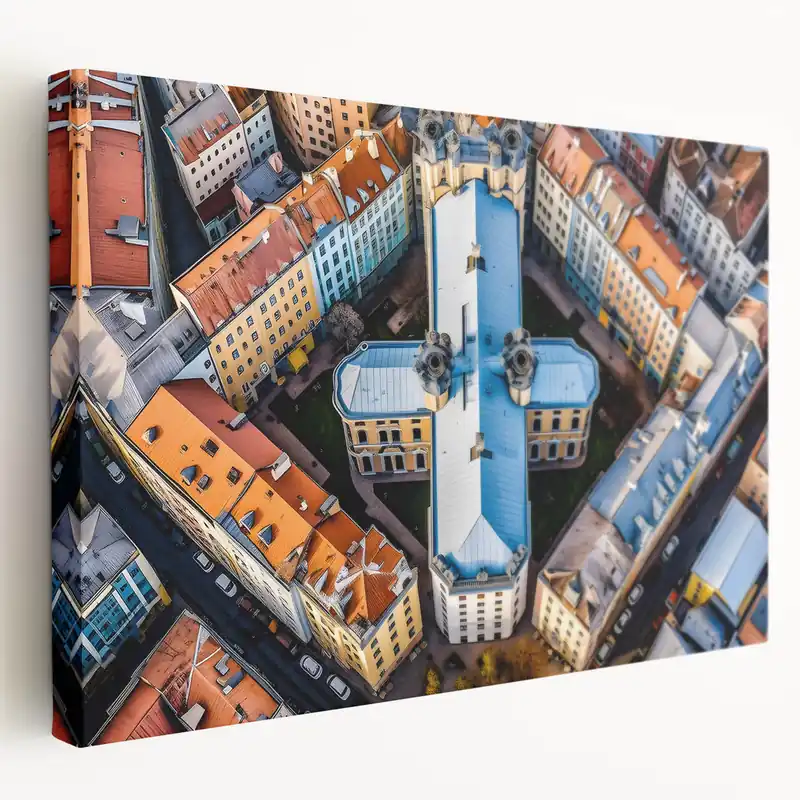 Vilnius Cityscape Canvas - Aerial View of Historic Lithuania Architecture Top Rated