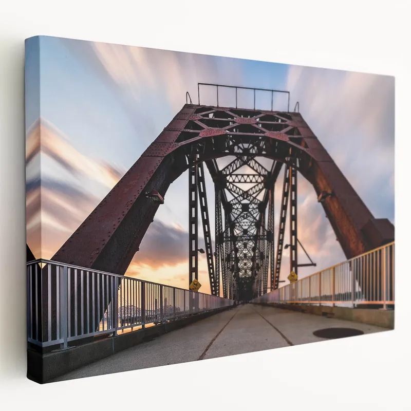 Warranty Included Kentucky Derby Prints – Scenic Bridge at Sunset with Industrial Design