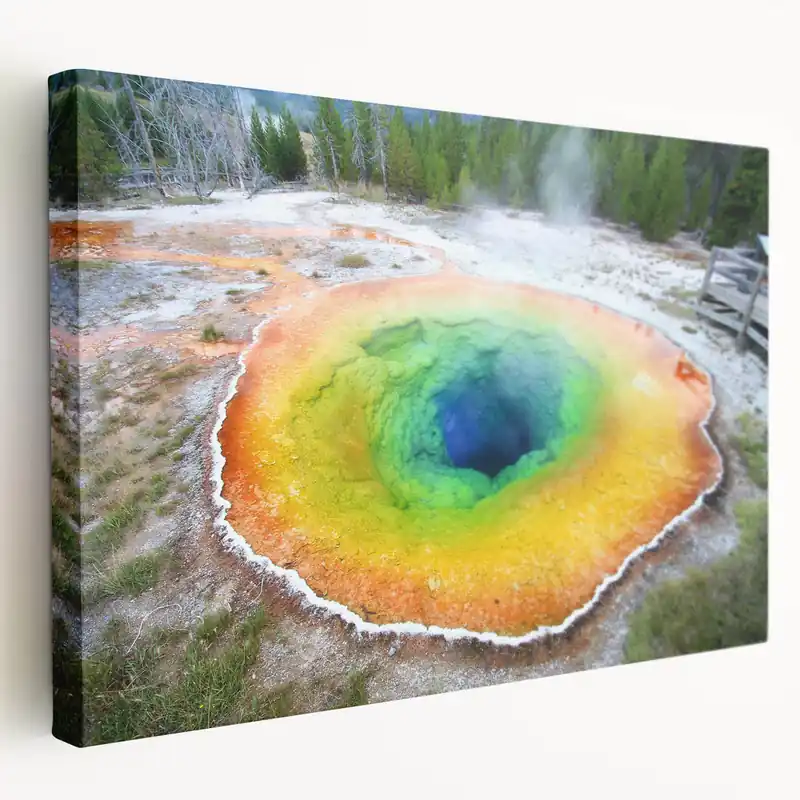 Yellowstone National Park Art – Grand Prismatic Spring Canvas Print Top Rated