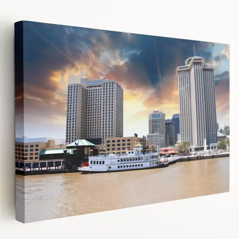 Worldwide Shipping New Orleans Skyline Art – Vibrant Louisiana Scenery Prints on Canvas