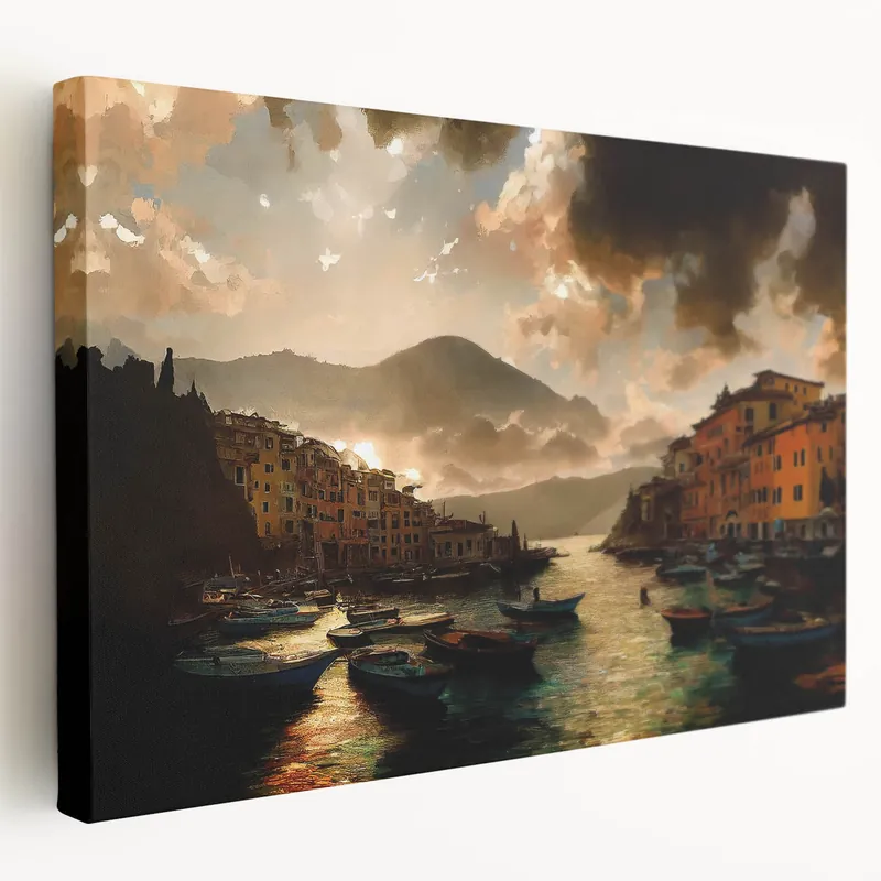 Liguria Art - Scenic Portofino Canvas with Italy Wall Decor Charm Free Shipping