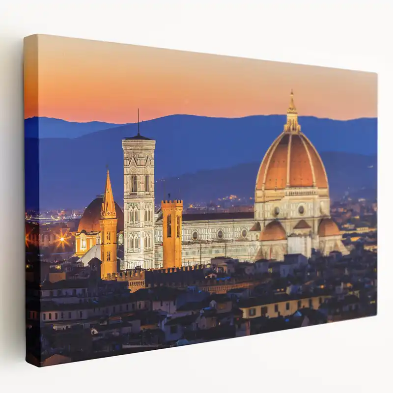 Hot Deal Florence Canvas Print - Italian Landscape Art of Duomo at Dusk