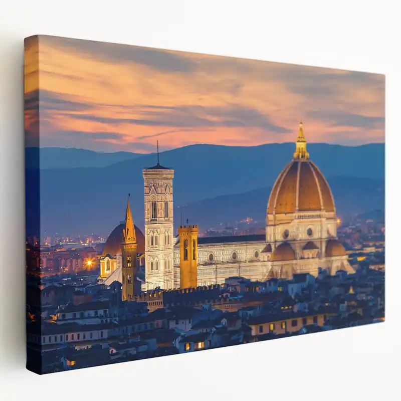 Florence Wall Art - Italian Landscape Art of Duomo Sunset Canvas Popular