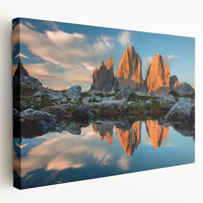 Dolomites Canvas Print - Italian Alps Art Print with Mountain Reflections Buy Direct