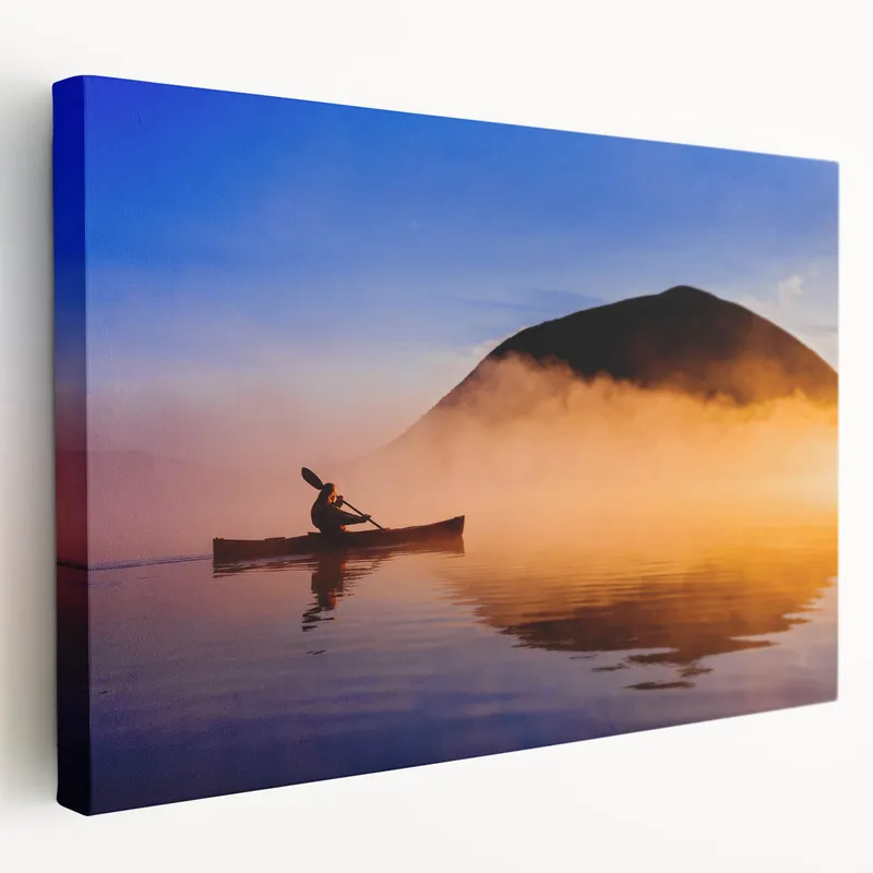 Wellington Harbor Art - Kayaker in Misty Sunrise Photography Print Don’t Miss Out