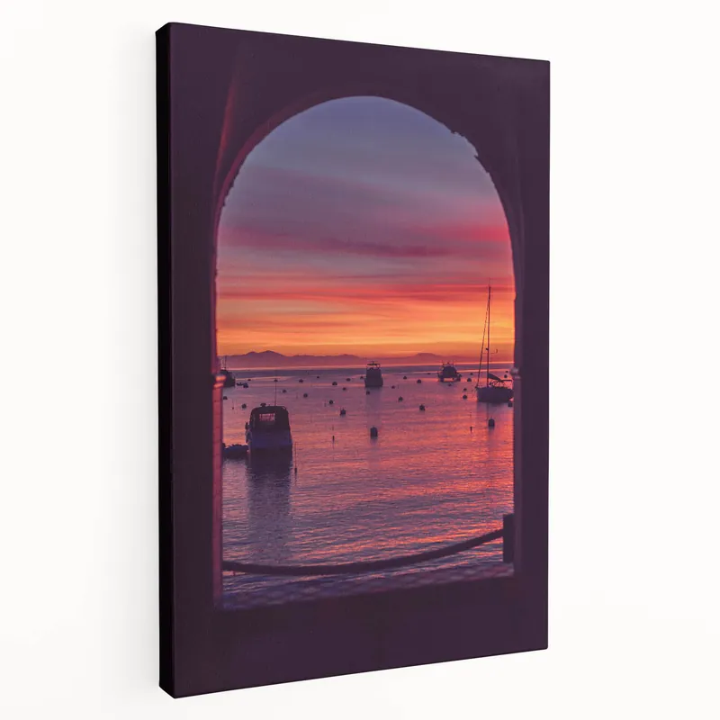 Trending Framed Sunset View Print – Catalina Island Coastal Canvas Art