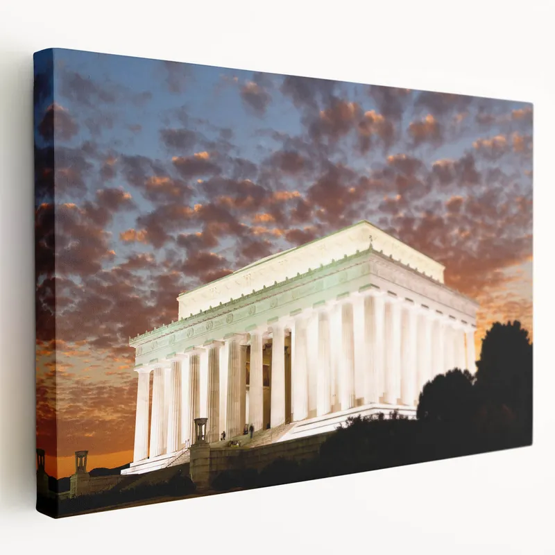 Lincoln Memorial Canvas - Majestic Washington DC Sunset Wall Art Holiday Sale