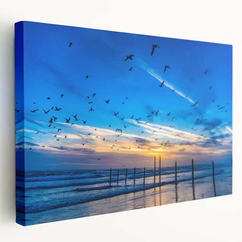 Fan Favorite Daytona Wall Art - Sunrise Over the Ocean with Birds in Flight