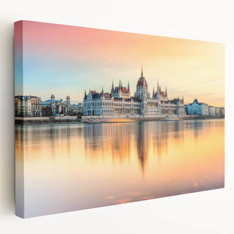 Trusted Brand Hungary Wall Art - Budapest Cityscape Art of Parliament at Sunset