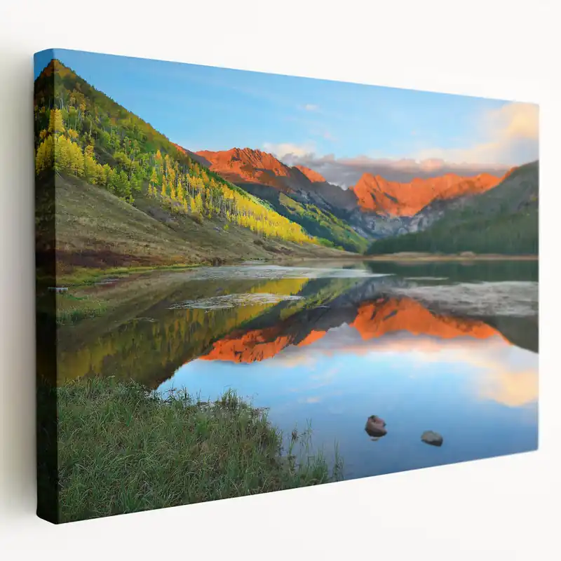 Vail Scenic Prints - Vibrant Sunset Reflections in Colorado's Nature Top Rated