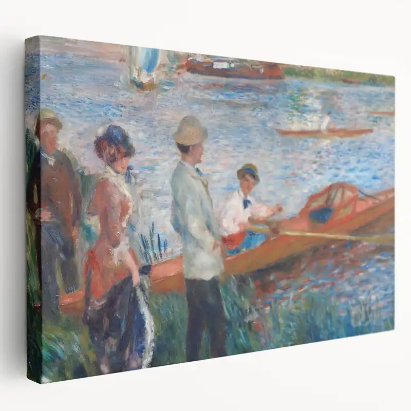 Weekend Sale Pierre-Auguste Renoir Paintings – Impressionist Art Print of Rowers and Riverbank Scene