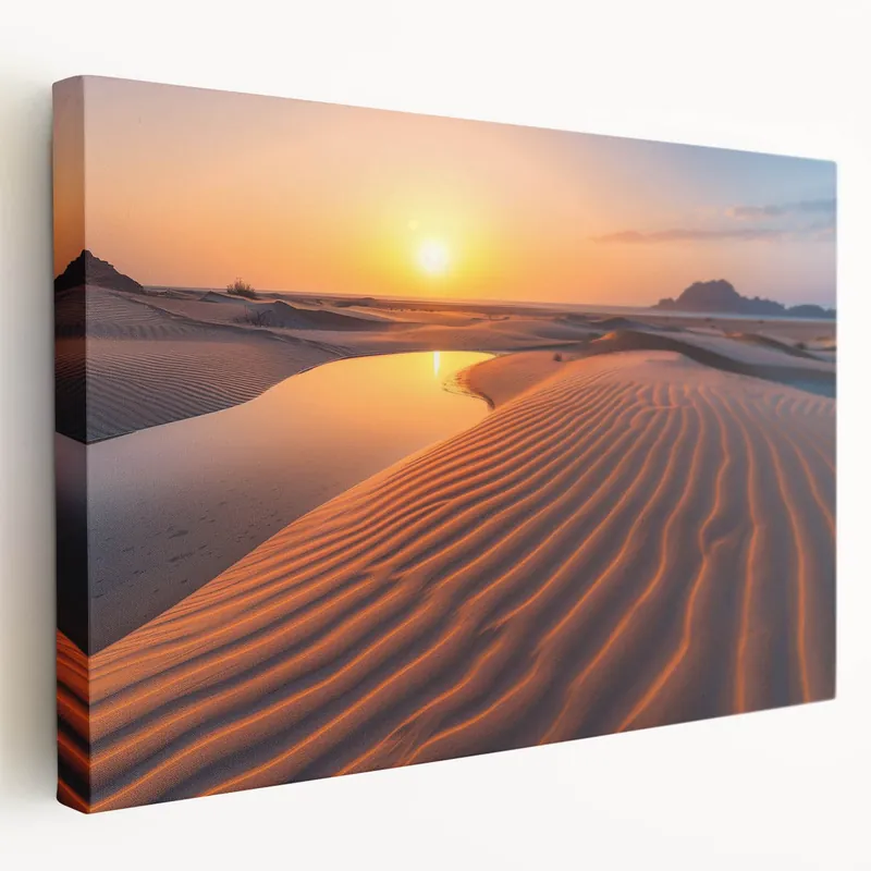 Saudi Arabian Desert Sunset Art - Scenic Sand Dunes at Sunset Wall Print Holiday Sale
