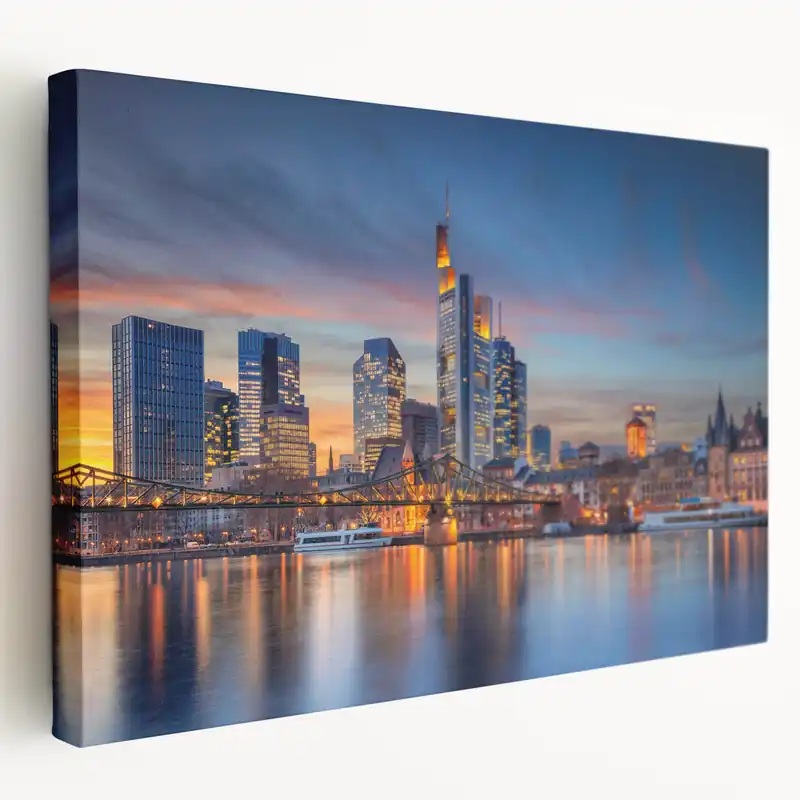 Wholesale German Cities Wall Art - Scenic Frankfurt Skyline at Sunset Print