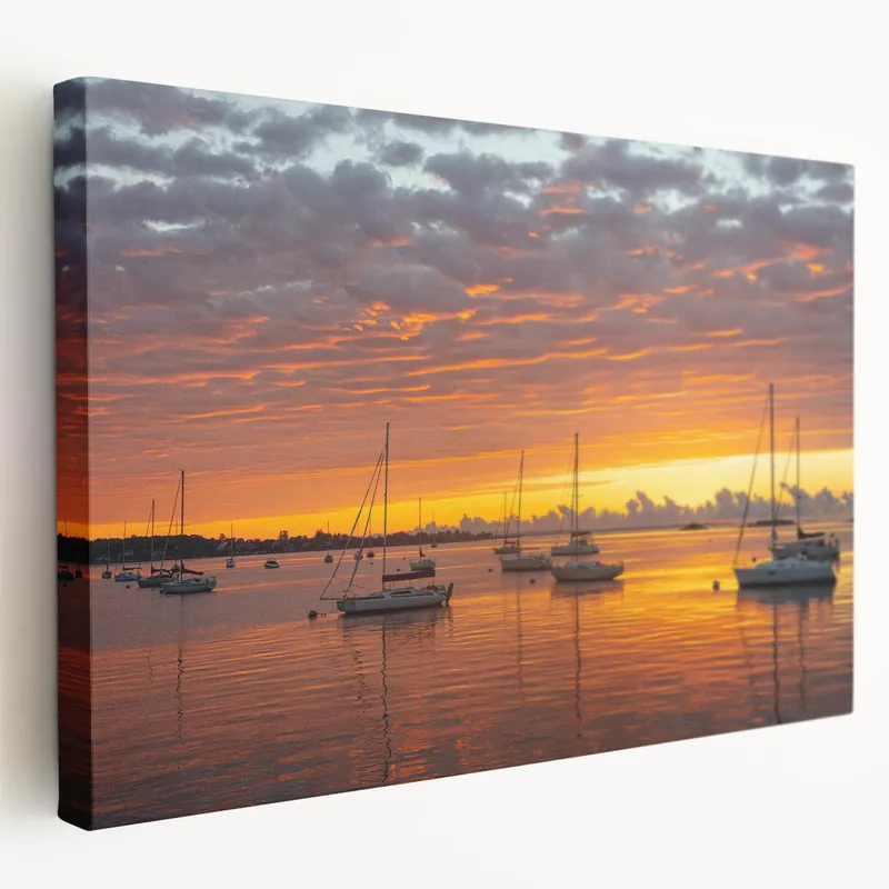 Special Offer Sailboats at Sunset Coastal Connecticut Scenic Prints - Connecticut Wall Art