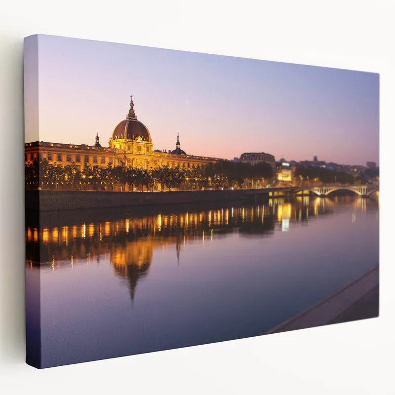 Lyon Wall Art – Scenic Lyon Artwork of Historic Cityscape at Dusk Today Only