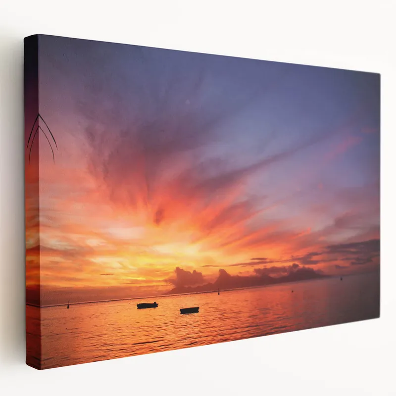Tahiti Ocean Sunset - Serene Seascape Canvas Art Must Have