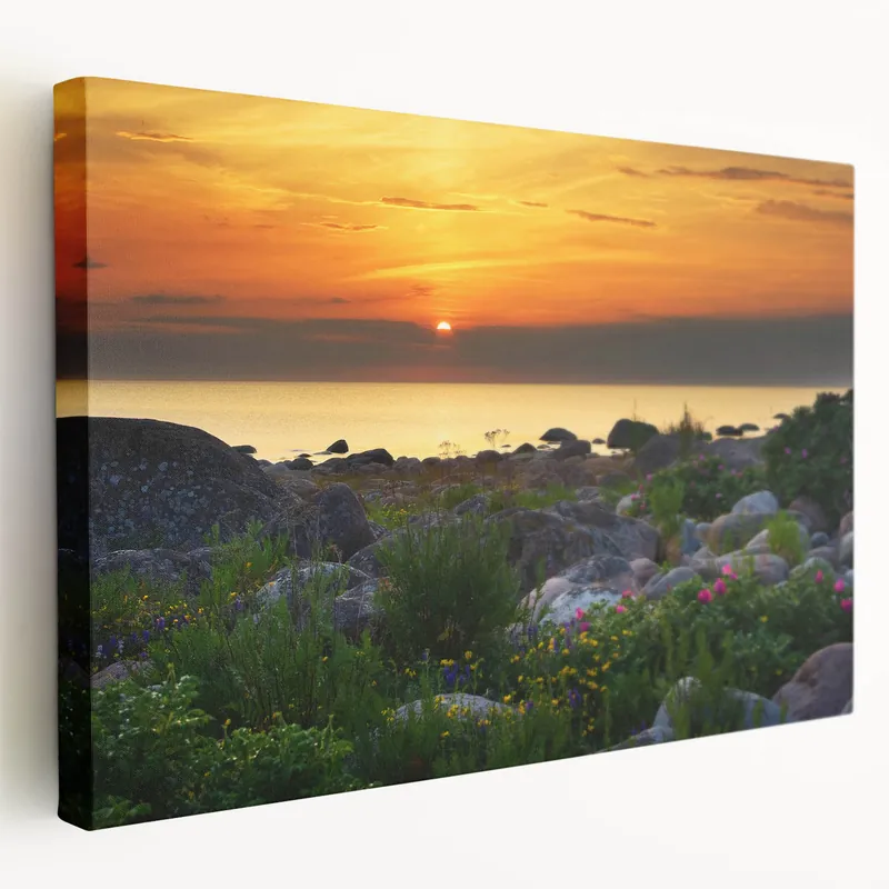 Baltic Sea Coastline Art – Sunset Over Rocky Shore Estonia Direct From Manufacturer