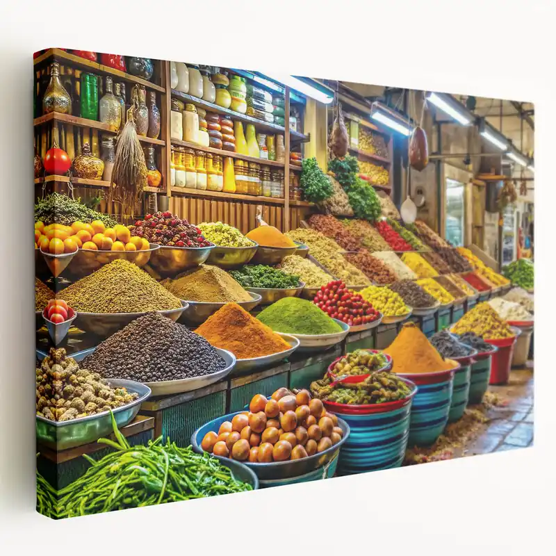 Vibrant Spice Market Scene - Israel Tel Aviv Wall Art Print Best Price