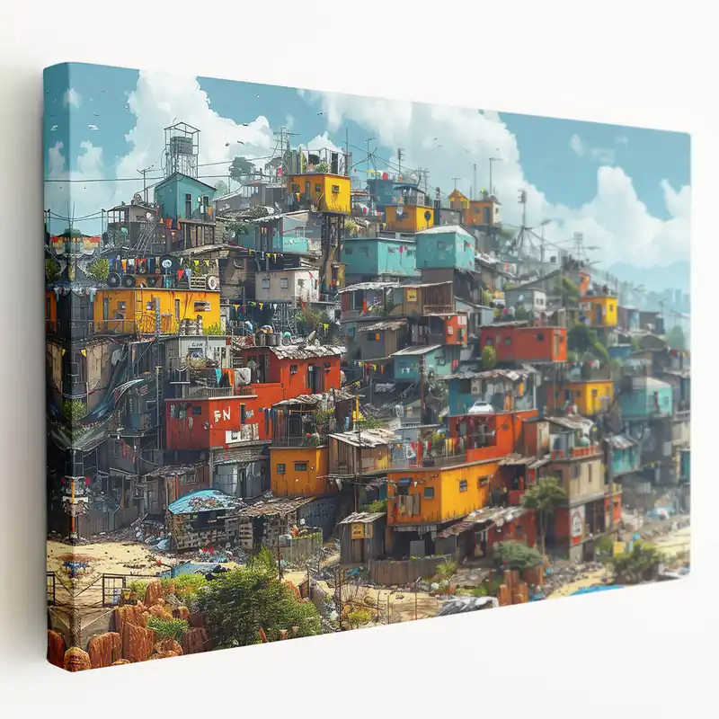 Mega Sale Vibrant Favela in Brazil – Colorful Brazil Wall Art and South America Prints