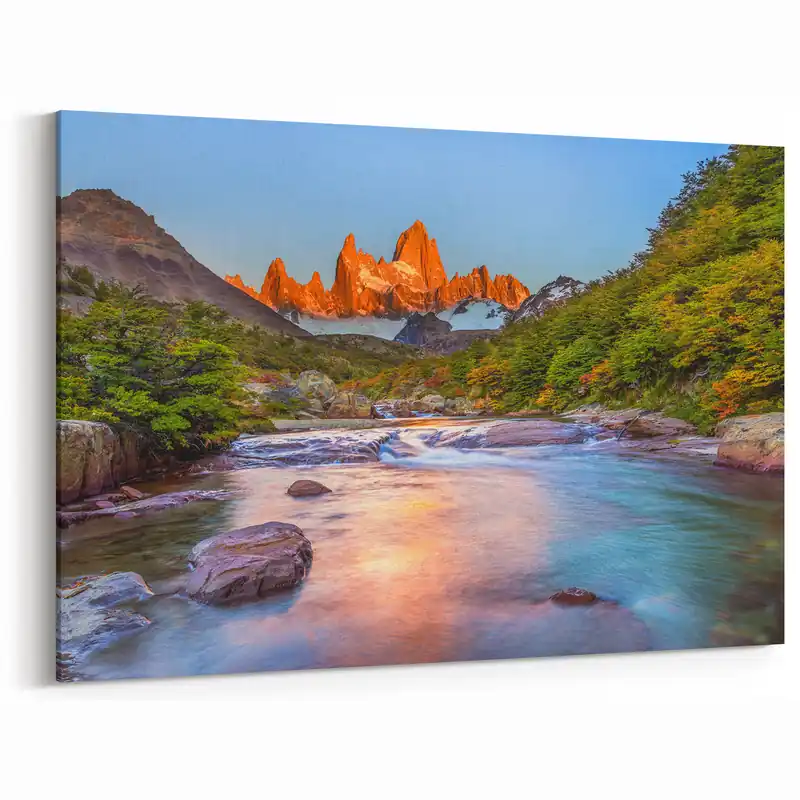 Patagonia Landscape Art - Majestic Mountain Sunrise Free Delivery