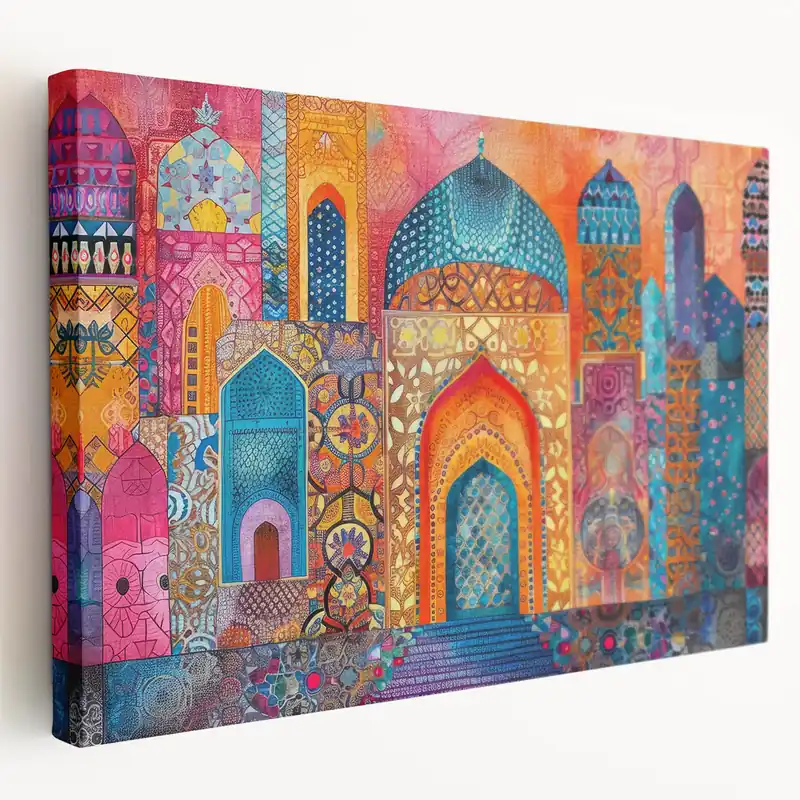 Vibrant Persian Architecture Art - Colorful Mosaic of Persian Buildings Must Have