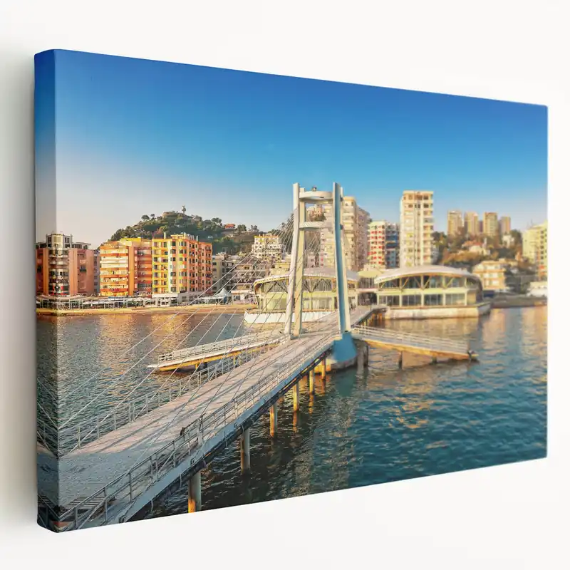 Albania Travel Poster - Vibrant Waterfront View of Vlorë for Home Decor Best Choice
