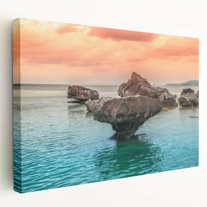 Time-Limited Tropical Scenery Art - Coastal Rock Formations in Filipino Island Wall Art