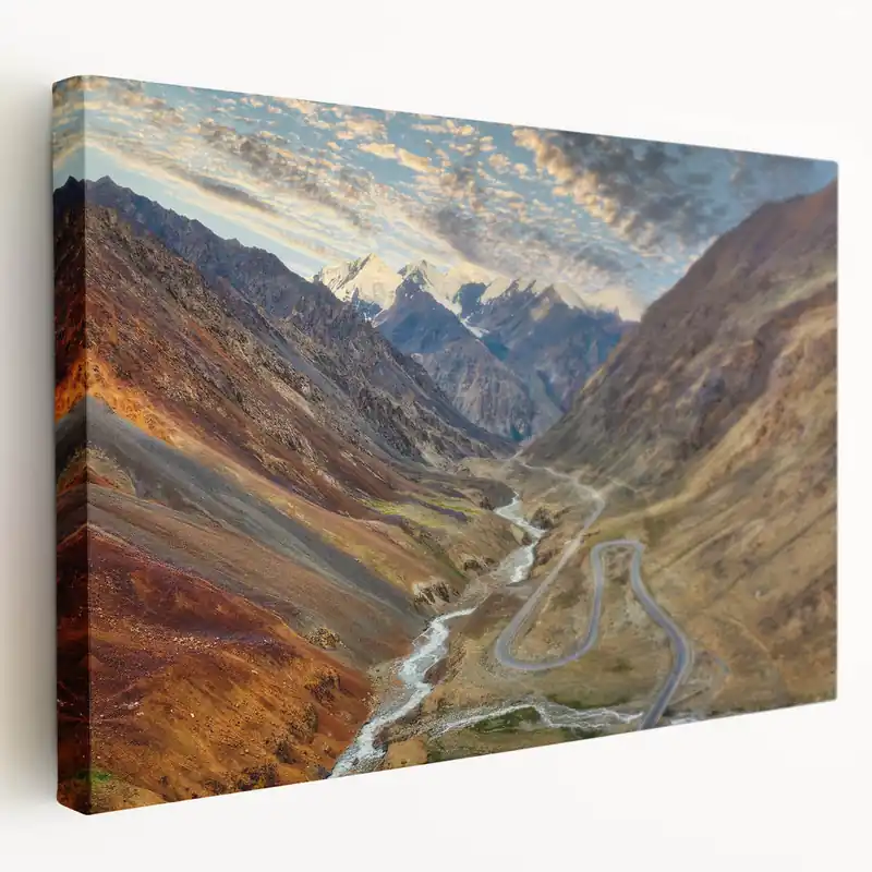Winding Mountain Road Wall Art – Scenic Northern Pakistan Valley Print Order Now