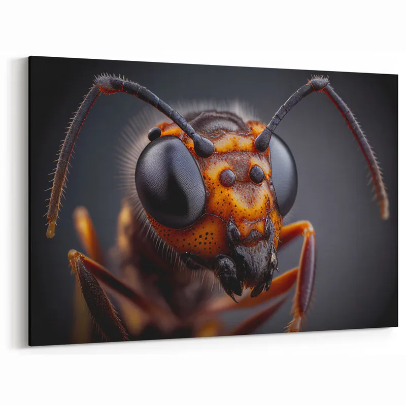 Express Delivery Animal Wall Art - Wasp Close-Up Macro Wildlife Photography Canvas Print