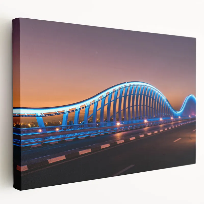 Sydney Scenic Art - Contemporary Bridge Canvas Prints in Vibrant Blue Buy Online