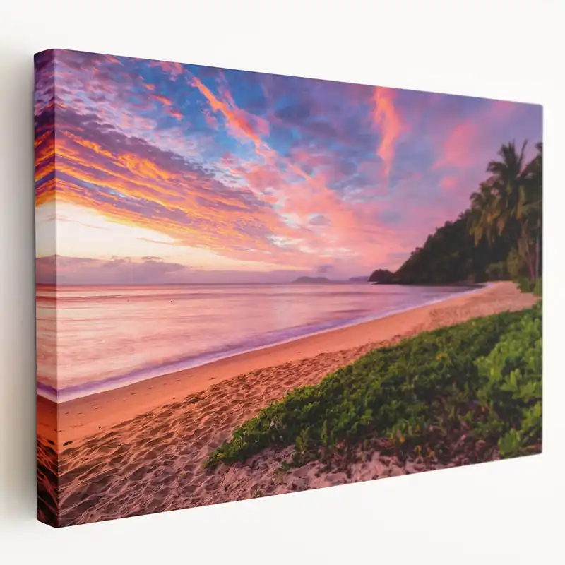 Super Sale Queensland Beach Art - Vibrant Sunset Over Palm Cove Coastal Canvas
