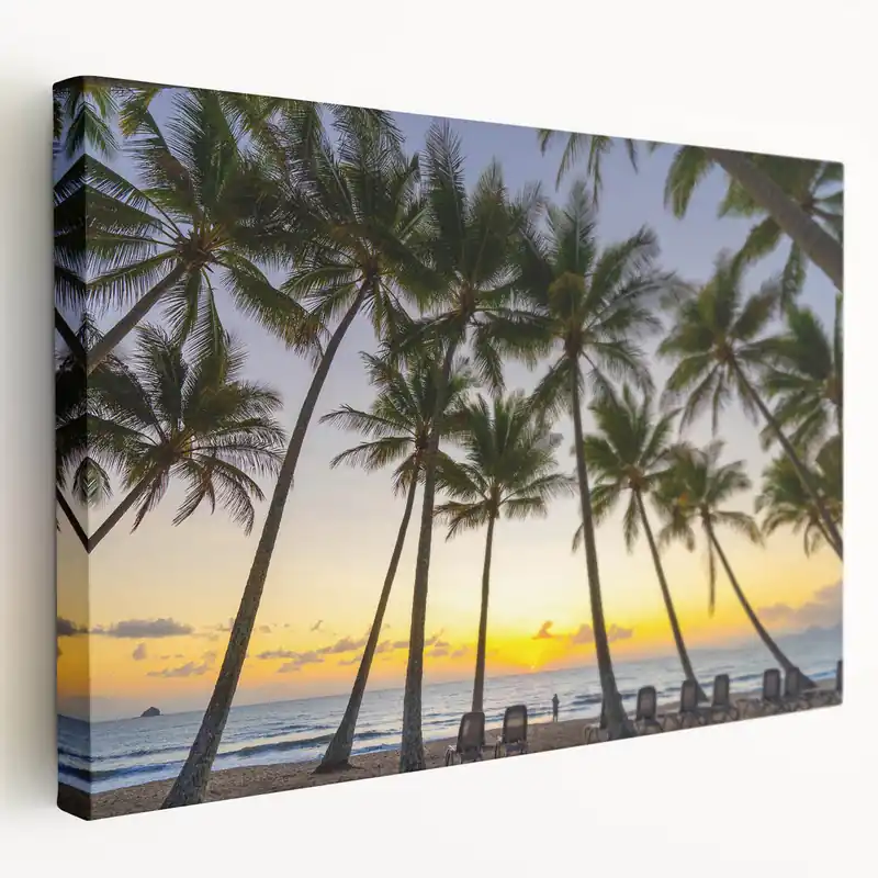 Special Offer Queensland Nature Prints - Palm Trees at Sunset Beach Photography Art