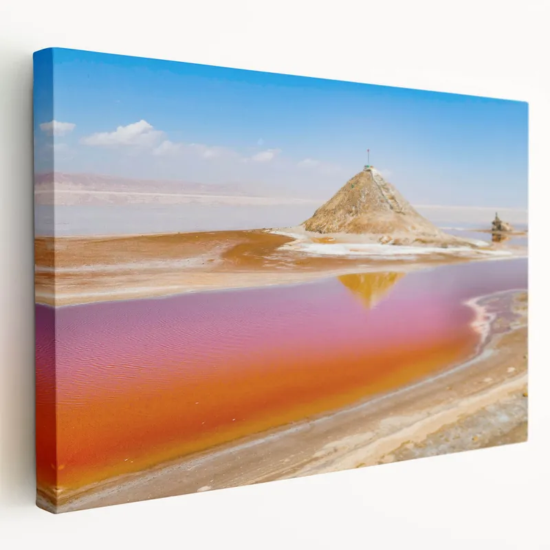 Clearance Colorful Salt Lake in Tunisia - Vibrant Desert Landscape Wall Art