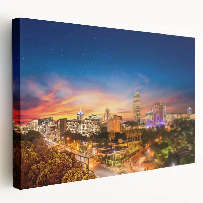 Johannesburg Cityscape Art - Vibrant Night View of South African Skyline Flash Sale