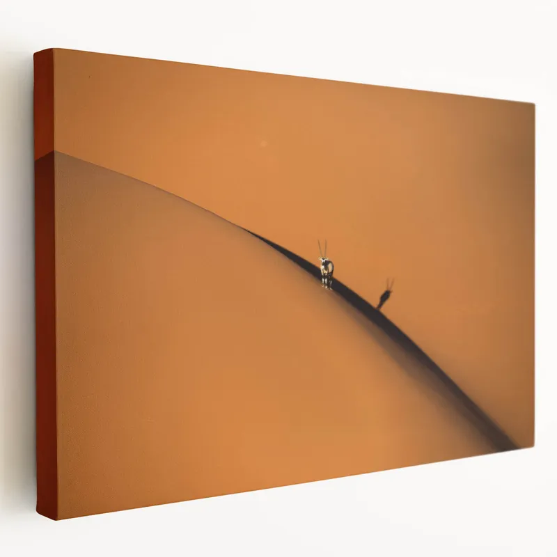 African Desert Wall Art - Solitary Oryx in the Vast Namibian Dunes Print Trending