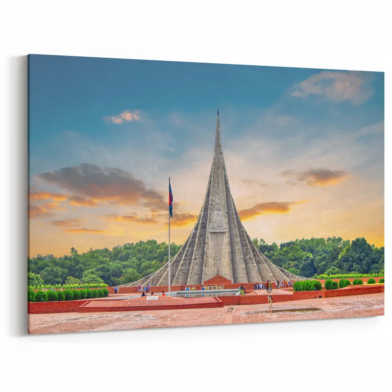 Beautiful Bangladesh Canvas Print - Scenic National Memorial Wall Art Handmade