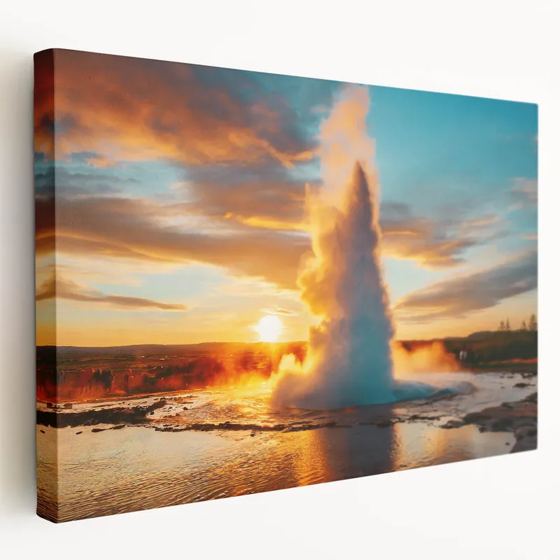 Stunning Geyser Wall Art - Vibrant Landscape Geyser Canvas Print Decor Order Now
