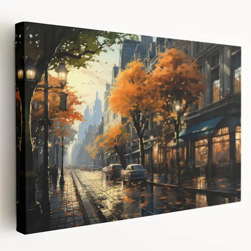 Don’t Miss Out Autumn City Street Landscape Wall Art - Pathway and Urban Road Decor Print