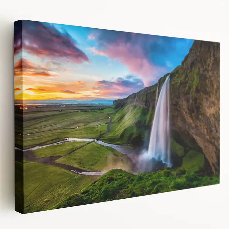 Vibrant Waterfall Canvas - Majestic Nature Scene Wall Art for Home Decor While Supplies Last