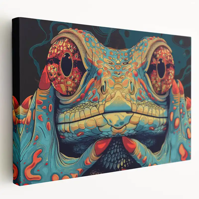Weekend Sale Colorful Lizard Wall Art - Reptile and Wildlife Canvas Print Decor