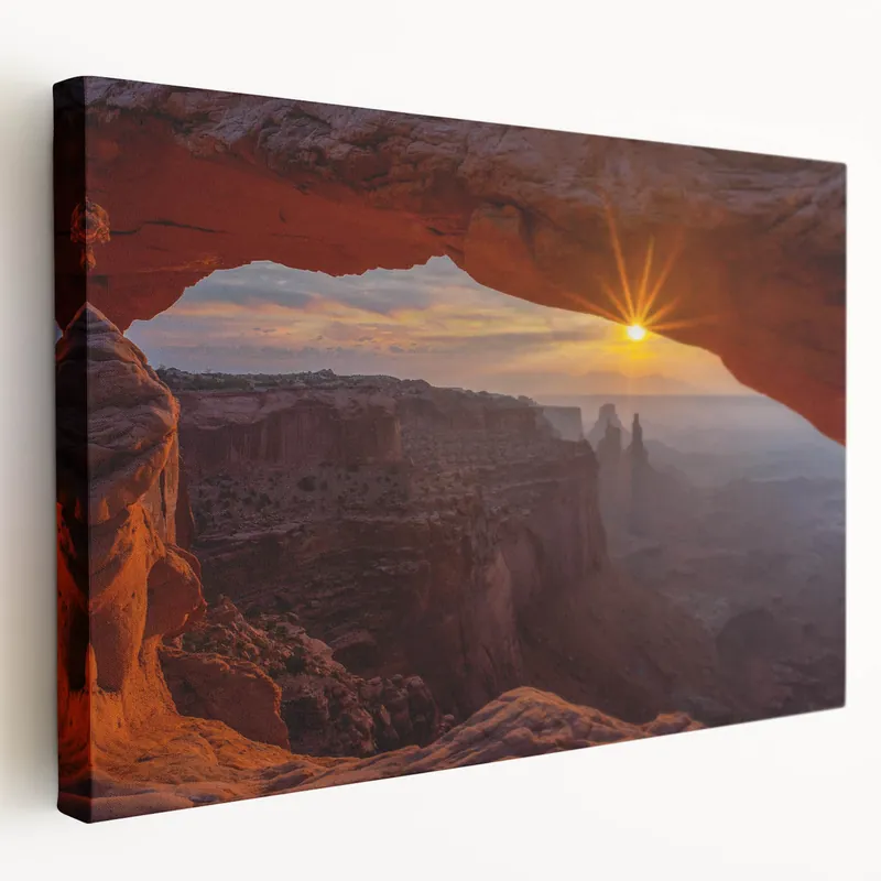 Sunrise through Arch - Majestic Canyon Rock Art, Nature-Inspired Decor Free Shipping