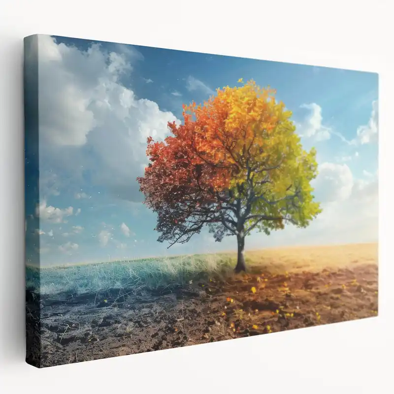 Four Seasons Tree - Vibrant Nature Wall Art in Scenic Landscape Prints Warranty Included