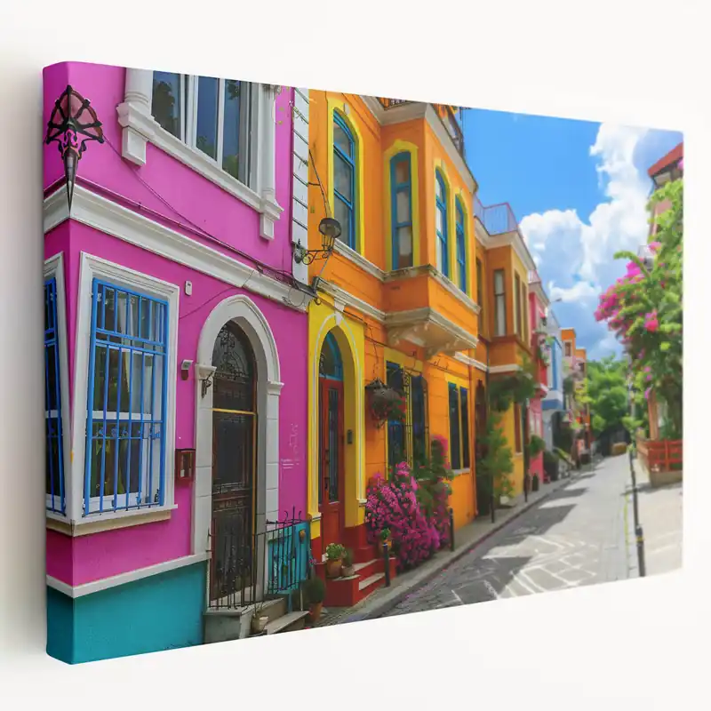 Special Offer Vibrant Colorful Street Art Print - Bright Urban Cityscape Canvas