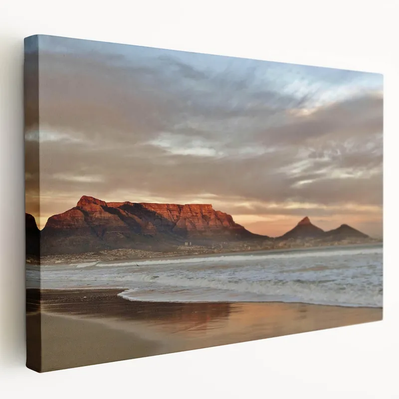 Buy Online Mountain Sunset Coastal Art - Majestic Seascape Canvas Print